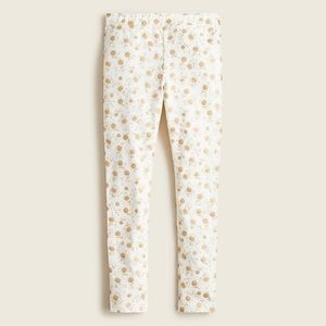 New! J.CREW sz 5 Crewcuts Girl's Everyday Leggings Gold Metallic Floral NWT